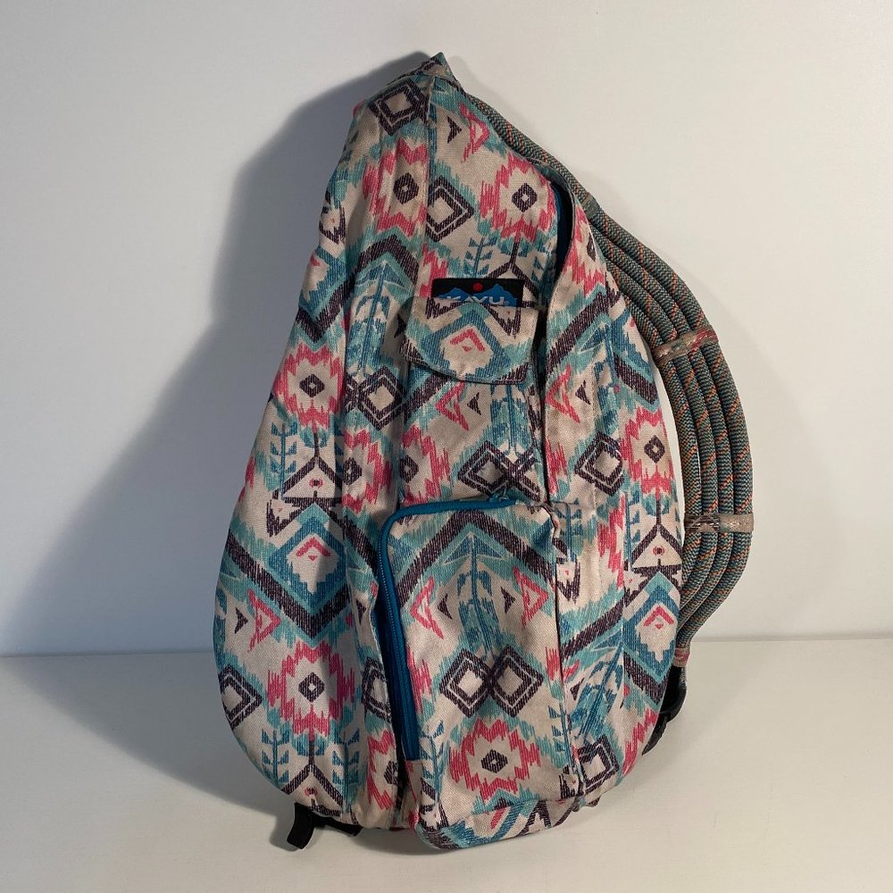 Kavu Multi-Color Aztec Print Canvas Rope Sling Bag - image 1